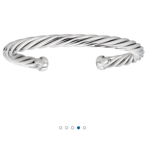 3 Piece Set of Textured Cuff Bracelets in Sterling Silver - Picture 3 of 7